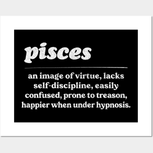 Pisces Zodiac Symbol //// Humorous Gift Design Posters and Art